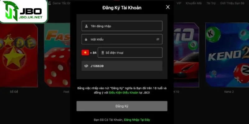 Cách đăng ký và đăng nhập tại JBO